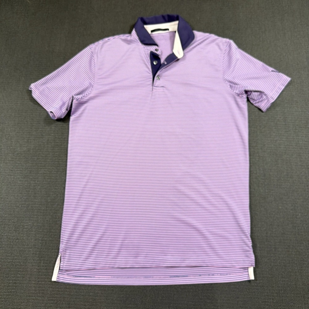 Greyson Mens‎ Purple Striped Performance Golf Polo Shirt Size Small Short Sleeve